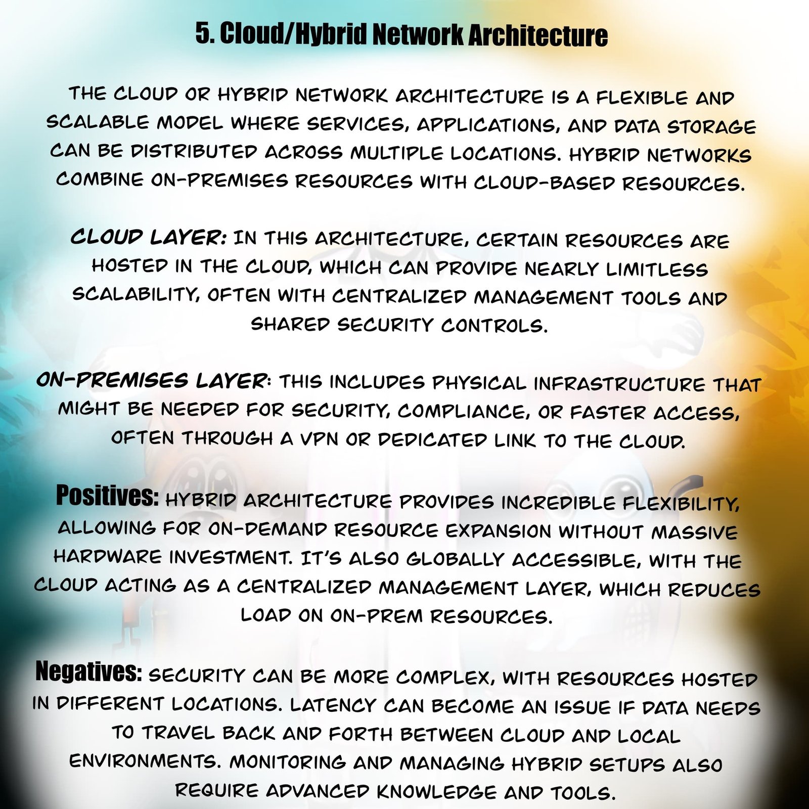 Hybrid on-prem and cloud network architecture overview