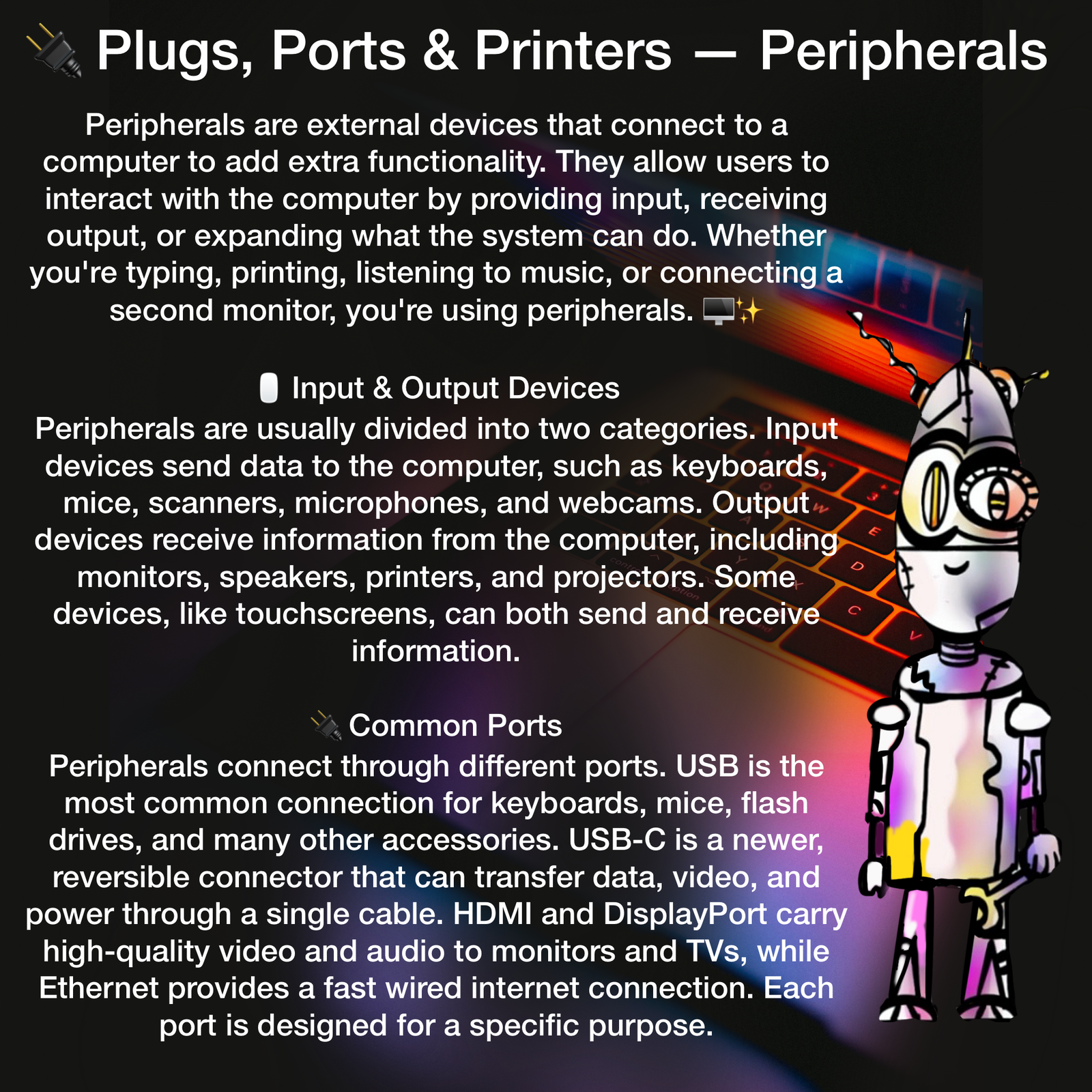 🔌 Plugs, Ports & Printers – Peripherals